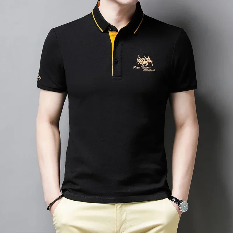 Camisa polo masculina bordada