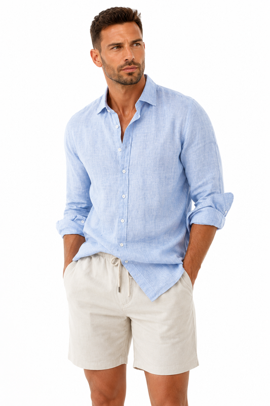 Camisa de verão para praia linho