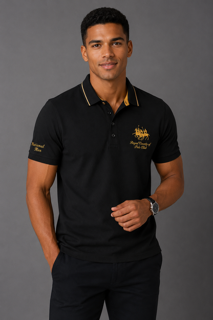 Camisa polo masculina bordada