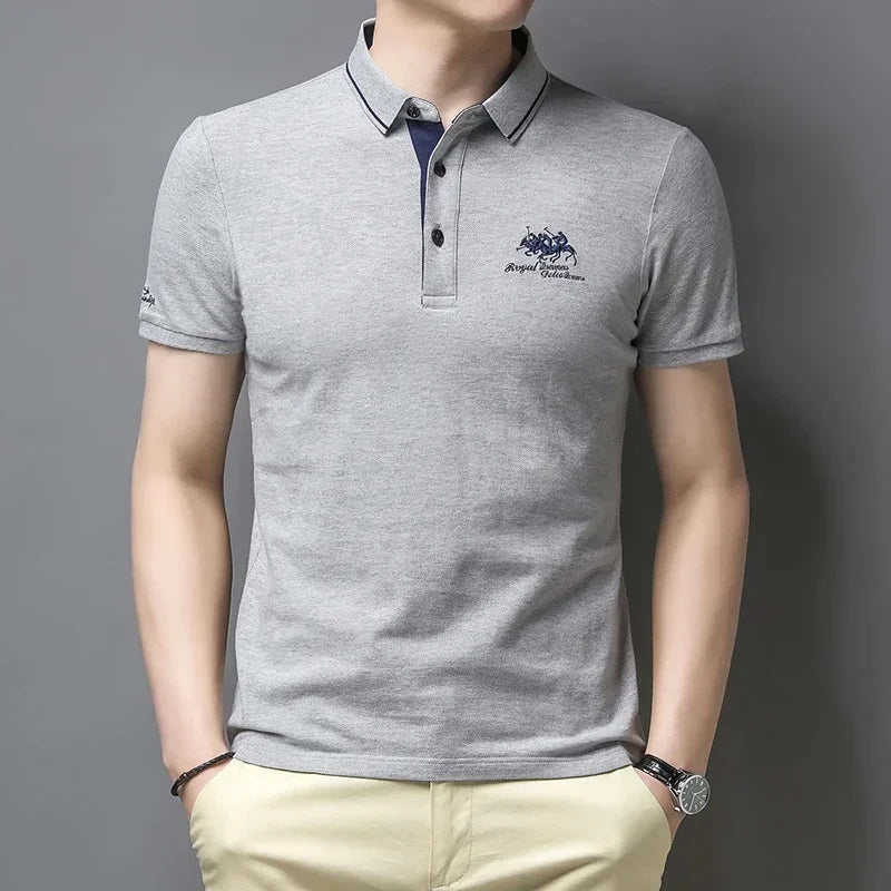 Camisa polo masculina bordada