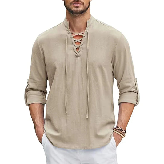 Camisa masculina renascentista estilo pirata medieval viking