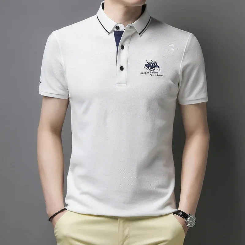 Camisa polo masculina bordada