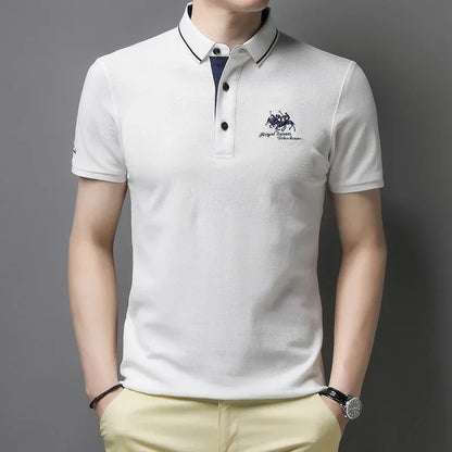 Camisa polo masculina bordada