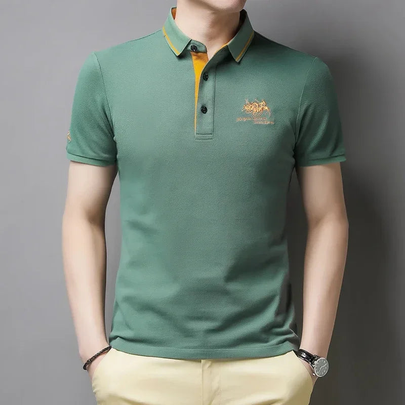 Camisa polo masculina bordada